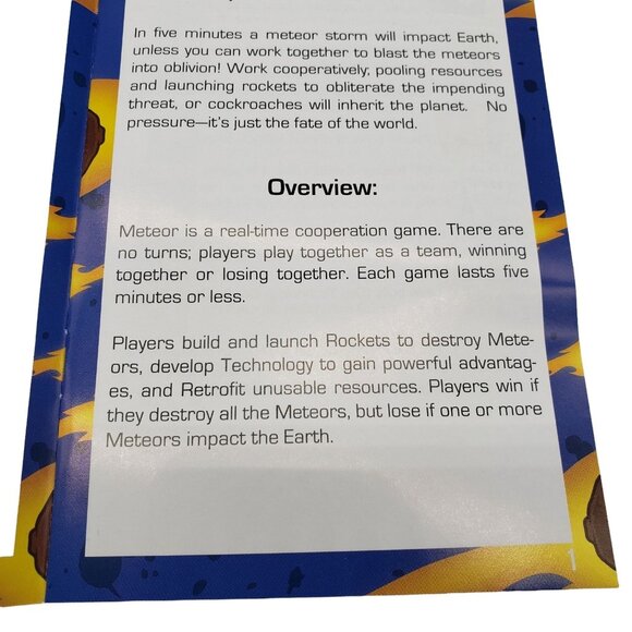 Meteor Mayday Games Co-op 1–5 Players 13+ Kickstarter Mike Young Opened Unused - Picture 9 of 10